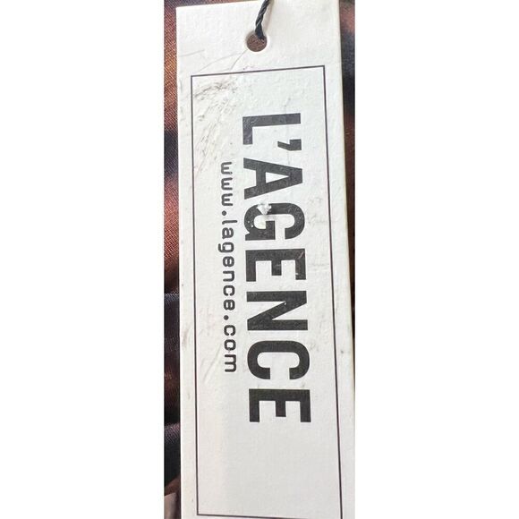 l'agence TAMI COWL NECK SLIP DRESS in Brown & Black NWT Size 4 - Picture 6 of 7